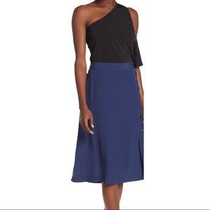 Madewell Side Button Midi Skirt in Nightfall